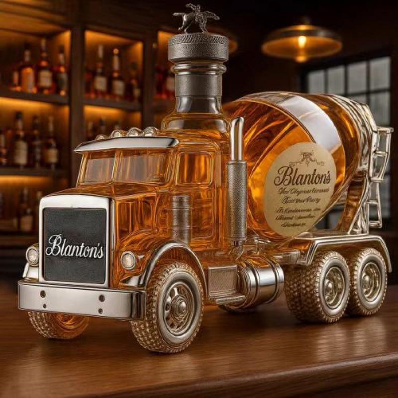 Glas-Dekanter in LKW-Form, 350 ml, versiegelte leere Likörflasche zur Aufbewahrung von Whiskey, Wodka, Wein