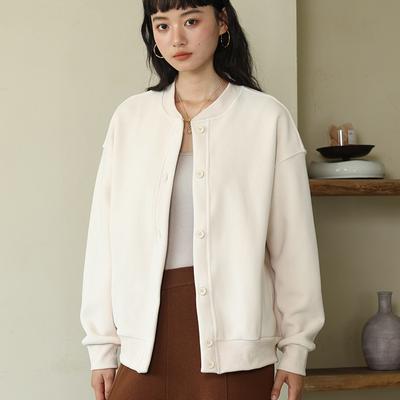 Vintage Women Soft Cropped Bomber Jacket 2025 Female Spring Autumn Woolen Cloth Jacket Woman Fashion Short Coats