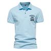 New Cotton Lapel Short-sleeved Men's Shirt Solid Color Embroidered Sports Base Men's POLO Shirt
