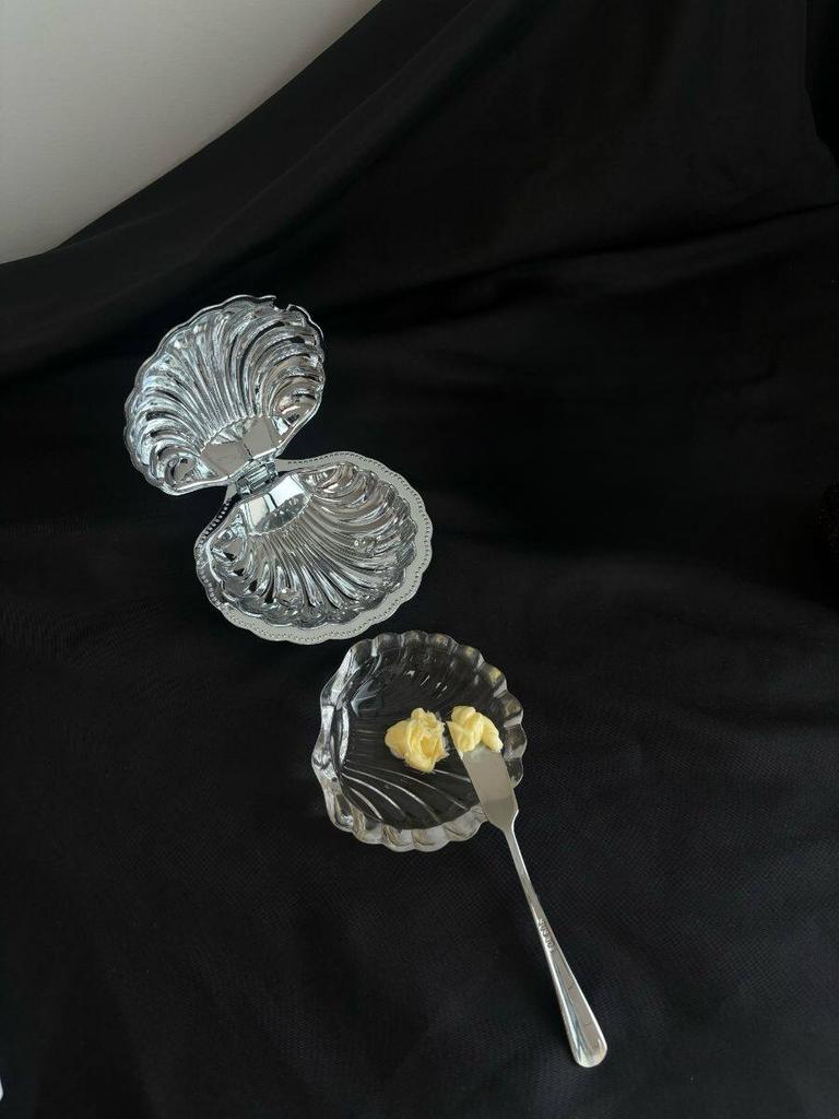 Shell Shape Stainless Steel Dish Plate Metal Cheese Plate Tableware Storage Jewelry Plate Table Decoration