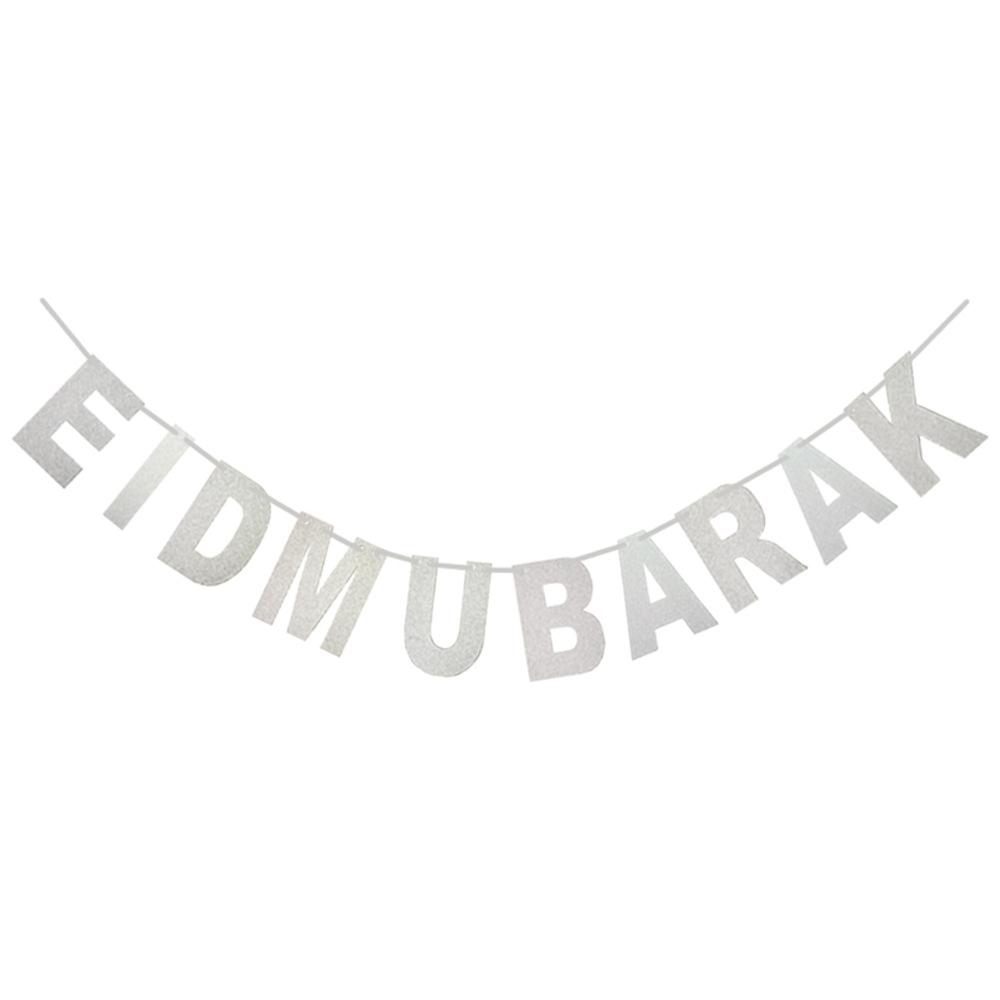 Ramadan Kareem Home Decoration Banner EID MUBARAK Gold String Flag Party Pennant Lesser Bairam Banner Hanging Garland Eid Flag