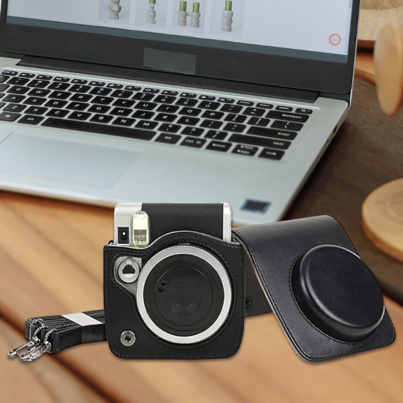 Camera Protective Cover Sleeve for Mini 70 Wear Resistant Storage Bag PU Leather Case with Removable Strap