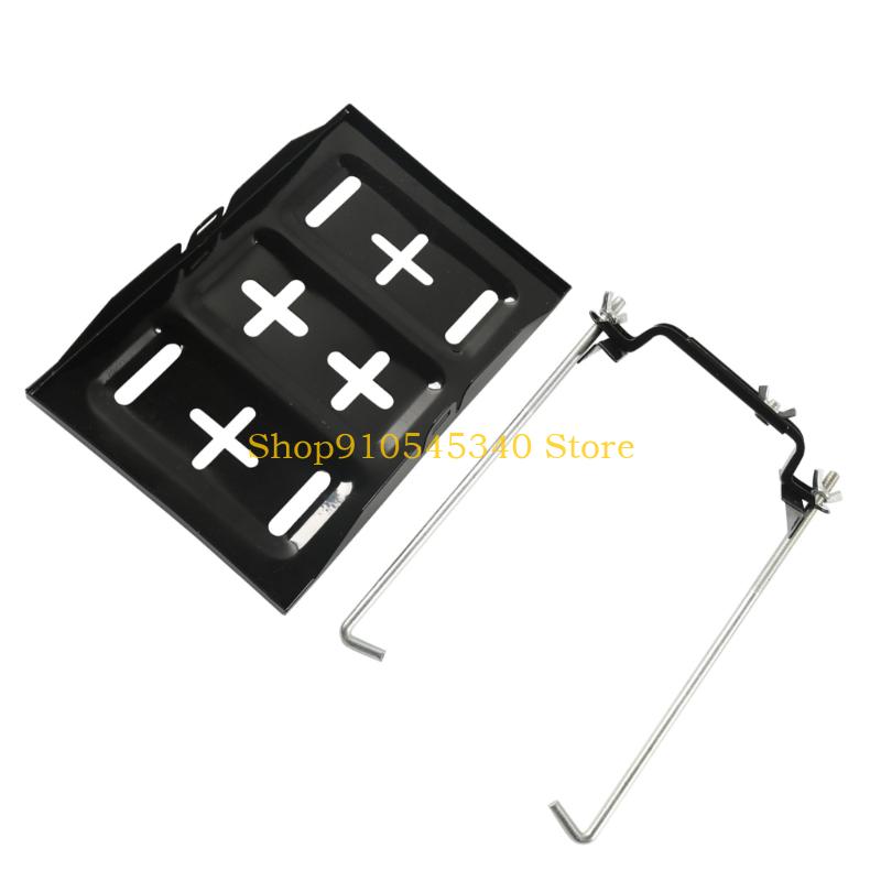 U2JA Iron Automotive Battery Tray Adjustable Universal Battery Hold Down Tray Bracket for Safe Vehicle Storage