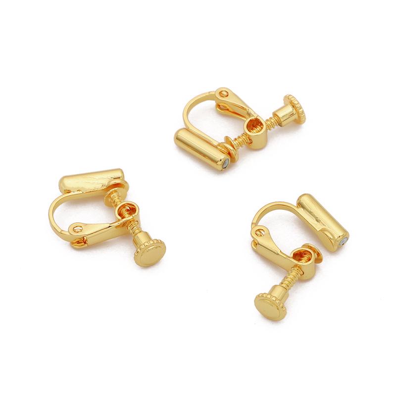 Spiralne klipsy na uszy z wiszącymi kółkami dla nieprzekłutych uszu, wzór żaby, platerowane miedzią 14K/18K, zachowujące kolor, akcesoria do biżuterii DIY