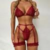 Ladies Fashion Plus Size Lingerie Sleepwear Women Lace Nightie Babydoll Mesh Sexy Nightwear Underwear Bra And Briefs Garter Sets