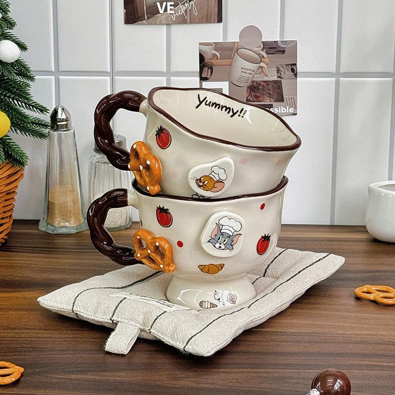 Cadeaux d'anniversaire pour filles, tasses à café chat et souris, tasses à boire de grande valeur pour filles, boîtes cadeaux