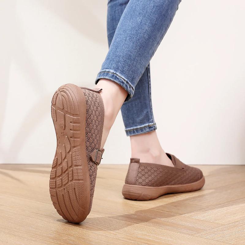 Nowe płócienne buty z miękką podeszwą są wygodne, tkane w locie, oddychające i lekkie buty casualowe, damskie buty antypoślizgowe, buty siateczkowe.
