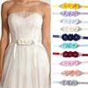 Satinband Blumen Schärpengürtel Handgefertigt Perlenstickerei Brautkleid Gürtel Perlen Schärpe Akzent Party Kostümierung