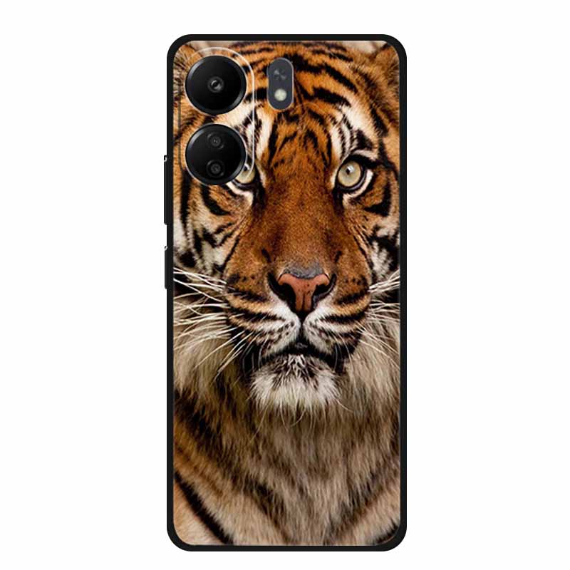 Phone Cases for Redmi 13C 13R Soft Silicone TPU Cover for Xiaomi Redmi13 C R Animal Wolf Funda Vividly Lion Tiger Capa 13 C R