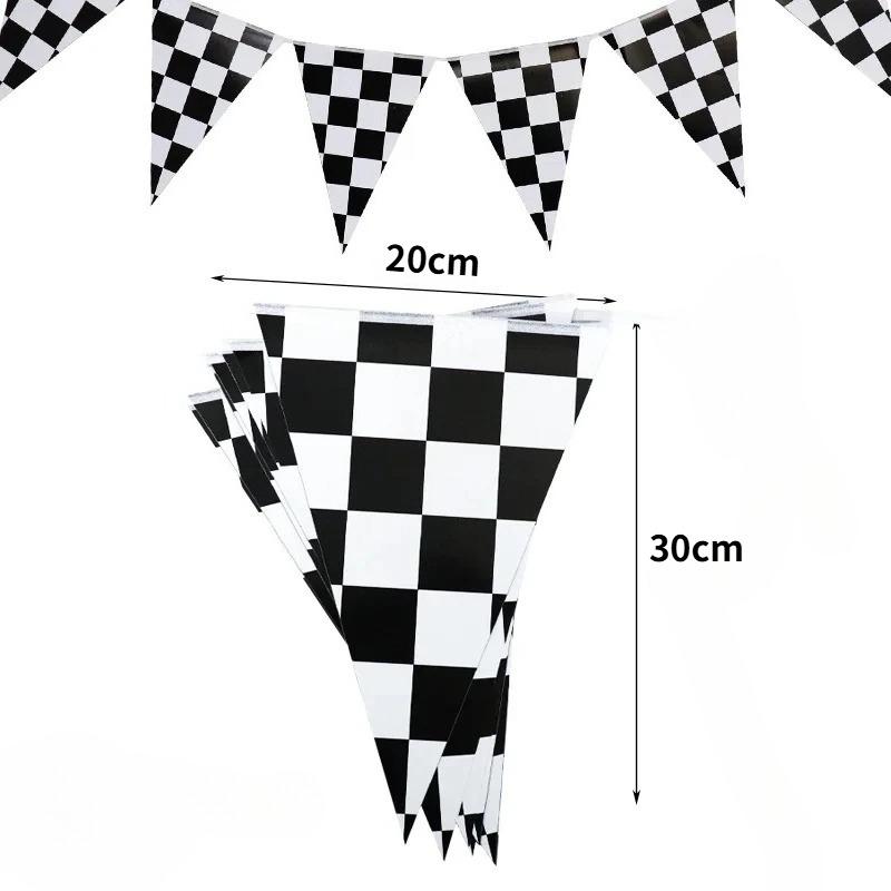 Racing Pennant Banner Race Car Birthday Decor Party Flag Banner Bunting Pennant Garland Flag Kids Party Favors Hanging Supplies
