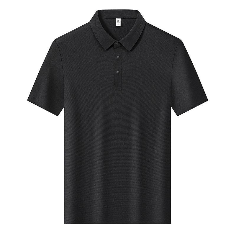 Plus Size Men's Quick-Dry Ice Silk Polo Shirt - Anti-Wrinkle, Short Sleeve, Summer Lapel Style, Loose Fit.
