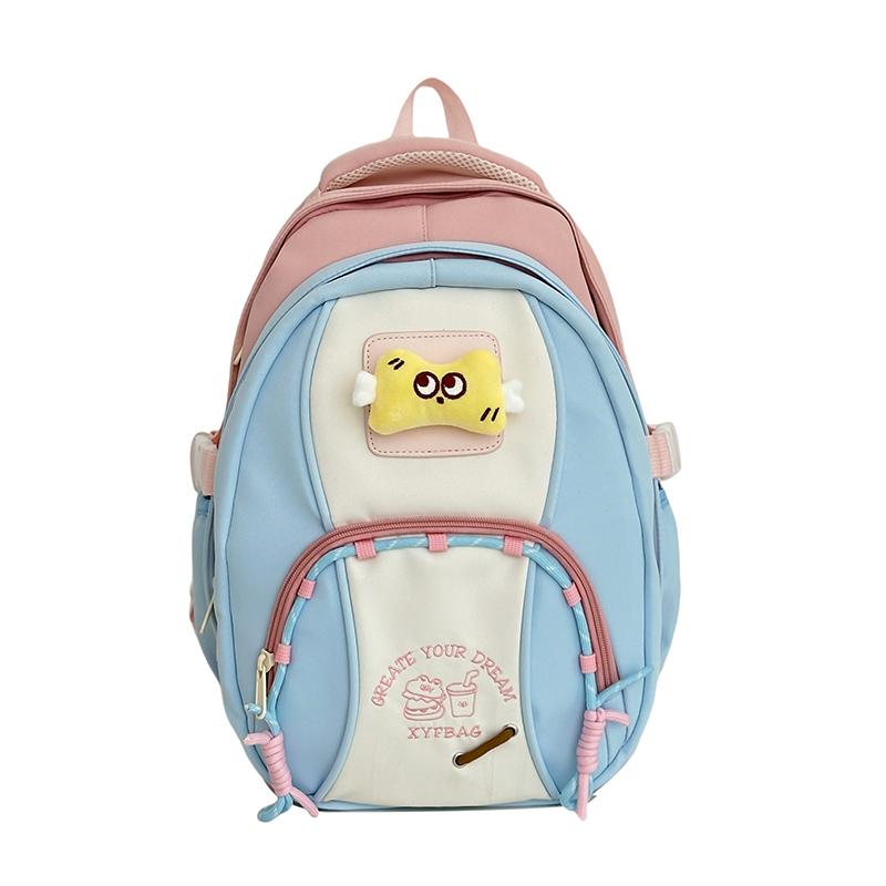 Student Schoolbag Women's Contrast Color Backpack Children's Backpack for Girls
