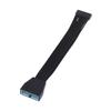 Small Mini USB 3.0 19/20 Pin Internal Extension Header Adapter Cable Black Flat Wire Cable for Motherboard 5.9inch/15cm
