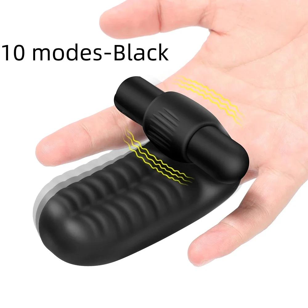 10 Frequency Finger Sleeve Vibrator G Spot Orgasm Massage Clit Stimulate Female Masturbator Vibrator Lesbian Adult Sex Toys