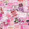 Cartoon Pink Graffiti Sticker Set: 50 Sheets for Notebooks, Luggage, and DIY Decoration