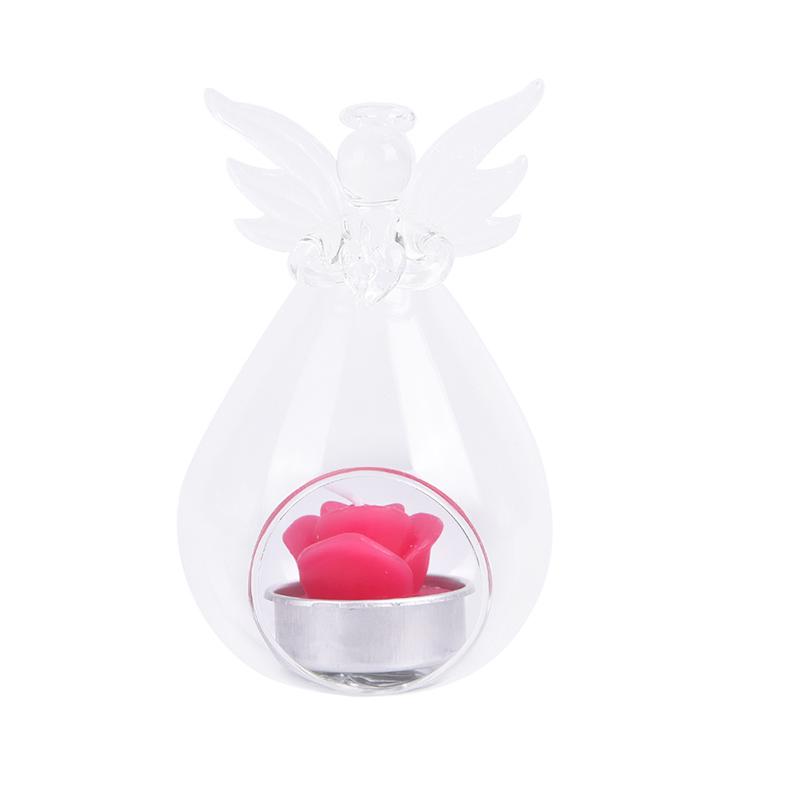 Portacandele in vetro angelo Tea Light, decorazioni per feste in casa, portacandele portaoggetti