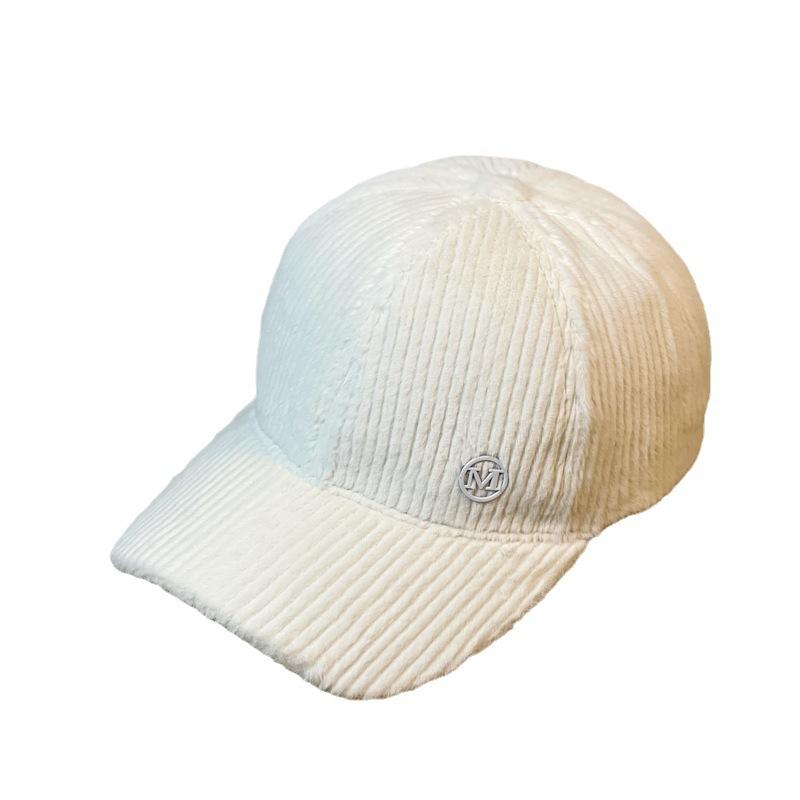 New Jade Rabbit Velvet M Hat Women's Autumn and Winter Versatile Peaked Hat Ins Niche Trendy Brand Korean Version Versatile Alphabet Baseball