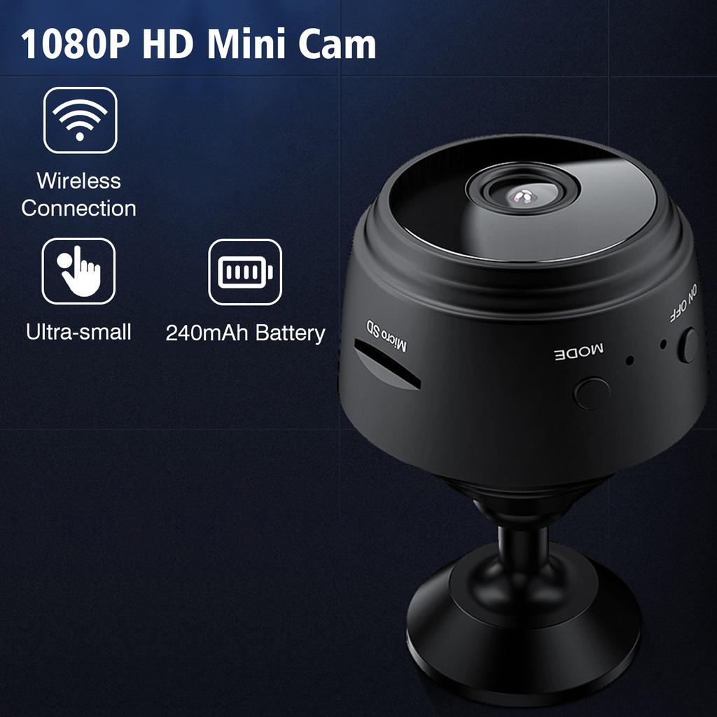 1080P WiFi Mini Camera Video Cam Camcorder 150 degrees Wide Angle Motion Detection 128GB Extended Memory 240mAh