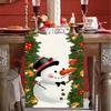 Christmas Table Runner Linen Holiday Decor Creative Halloween Thanksgiving Tablecloth Festive Atmosphere