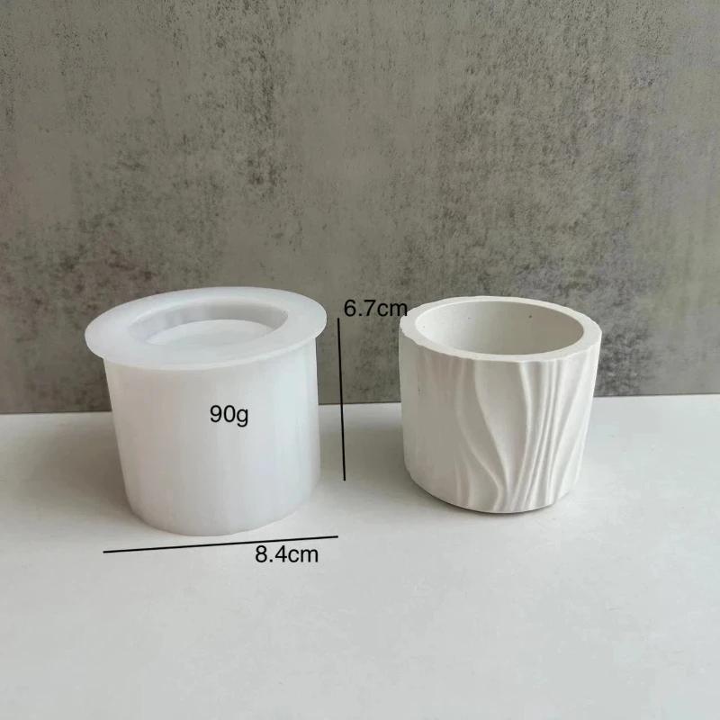DIY Concrete Resin Circular Flowerpot Silicone Mold Gypsum Lined Candle Cup Top Quality for Home Garden Craft