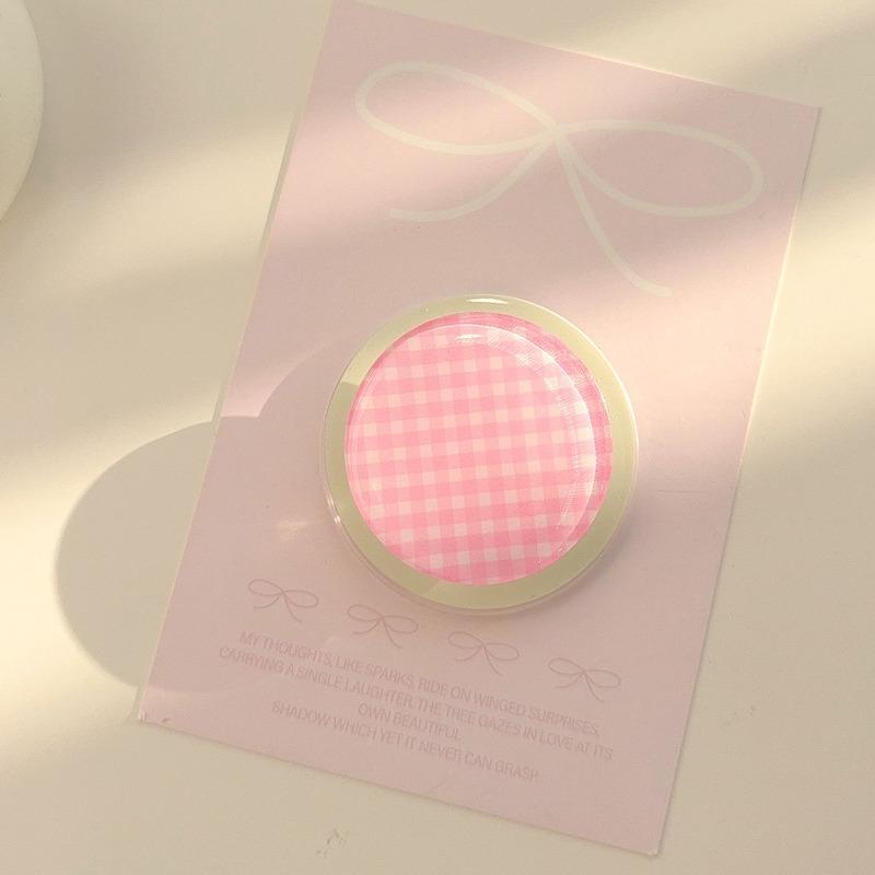 Fresh Ins Style Macaron Color Block Plaid Strong Adsorption Magnetic Phone Stand For Magsafe