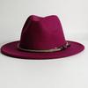 Deep Purple Fedora Felt Hat Men'S And Women'S Universal Solid Color Fedora Hat Women'S  Wide Brim Classic Jazz Hat Church Hat