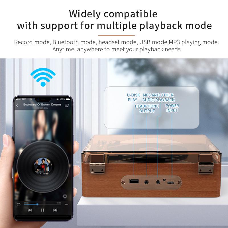 Bluetooth Retro CD Player & Speaker - Portable Home & Birthday Gift