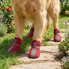 4PCS/SET Non-slip Mesh Dog Shoes Reflective Stripe Breathable Pet Booties Wear-resistant Hook-and-loop Strap Dog Sneakers