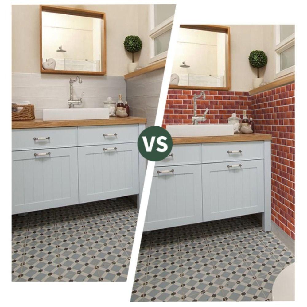 6pcs Self-Adhesive Tile Stickers PVC Self-Adhesive Wallpaper Decorative Wall Stickers  Kitchen