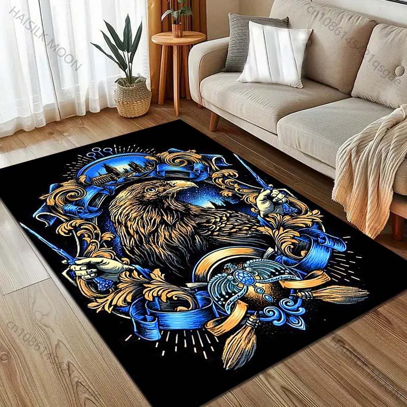 Multiple sizes Eagle emblem magical theme Carpet for Living Room Bedroom Sofa Home Decor Rus Non-slip Floor Mat Luxury Gift