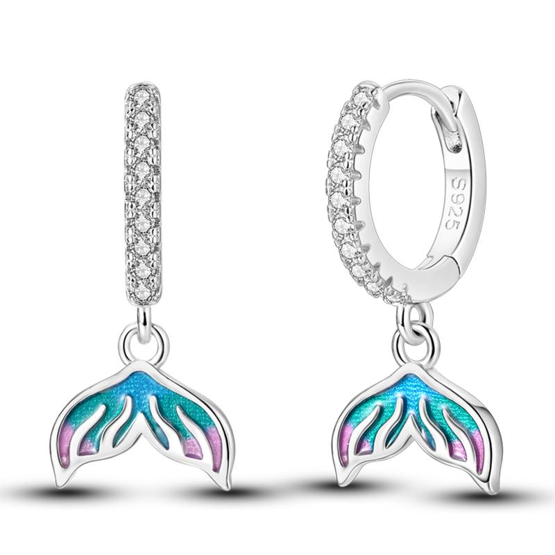 925 Silver Ocean Theme Earrings Dolphin Sea Star Shell Turtle Original Design Fashion Jewelry for Women