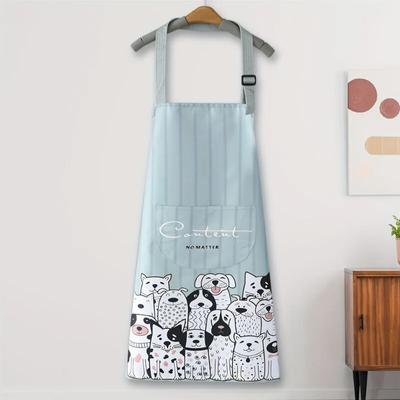 Apron Kitchen Home Waterproof and Oil Proof Women's Fashion Cooking Household Work Adult Canvas Apron