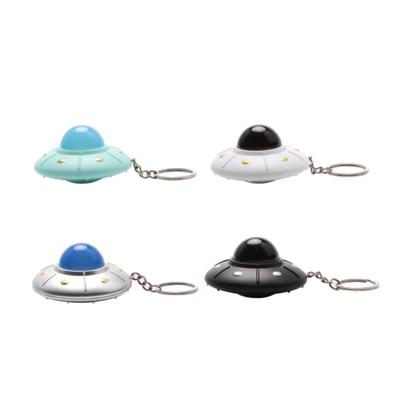 Niedlicher UFO-Schlüsselanhänger Mini-LED-Licht Fliegende Untertasse Schlüsselanhänger Kreatives Raumschiffmodell Anhänger Schmuck für Kinder und Erwachsene