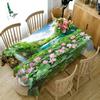 Bamboo Boulevard Tablecloth Chinese Style Peach Blossom Pattern Washable Thicken Rectangular Table Cloth For Wedding
