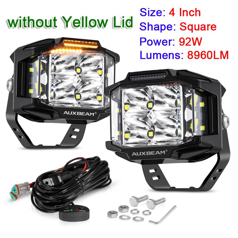 AUXBEAM 4 Inch 5 Inch LED Pod Lights Spot with DRL Work Light with Double-Side Shooter Lights for Truck Pickup ATV UTV SUV