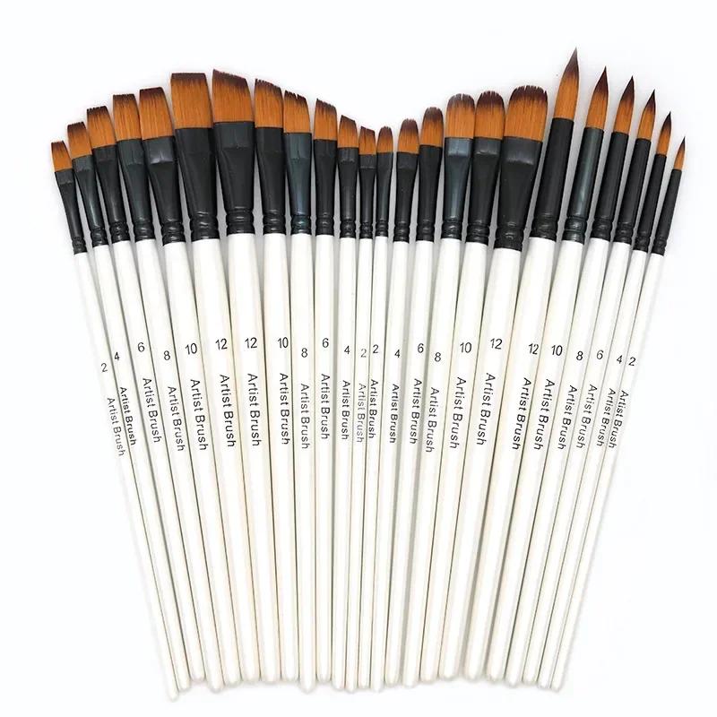 6 Pcs Draw Paint Brushes Set Kit Artist Paintbrush Round with Nylon Hair for Artist Acrylic Aquarelle Watercolor Face Painting