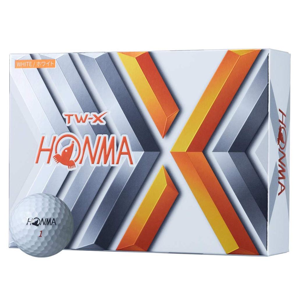 Honma Golf Balls 1 Dozen 12 Balls White Yellow 3 Pieces BT1908 TOUR WORLD Honma Golf TW-X HONMA/White/TW-X