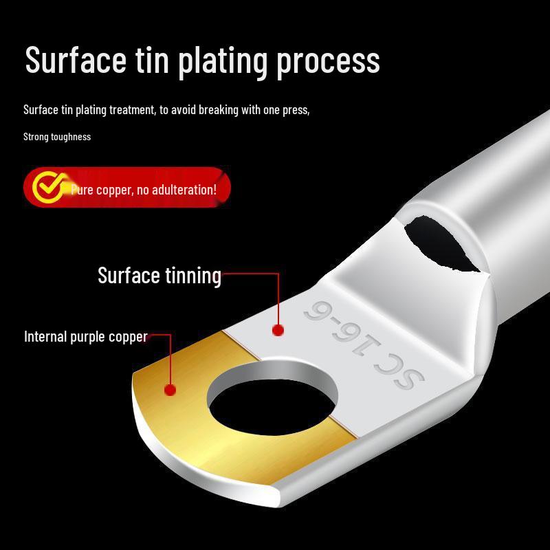 Copper Nose Crimp Terminal: Purple, Tinned Wire Lug Connector