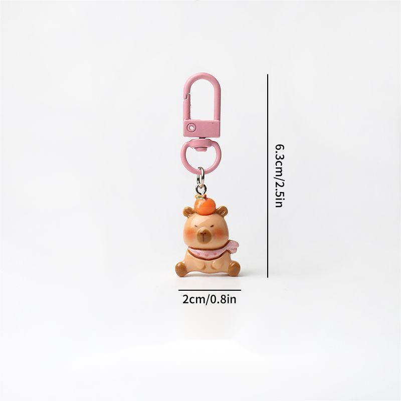1-50pcs Kawaii Mini Capybara Keychains Cartoon Capybara Bright Bag Phone Keychains Cute Car Pendant Decoration Gift Keyring