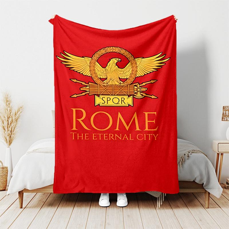 1pc Blanket SPQR Roman Eagle1 Print Design, Lightweight Blanket for Sofa, Bed- Soft &Warm, Gift for All Seasons like Christmas, Halloween