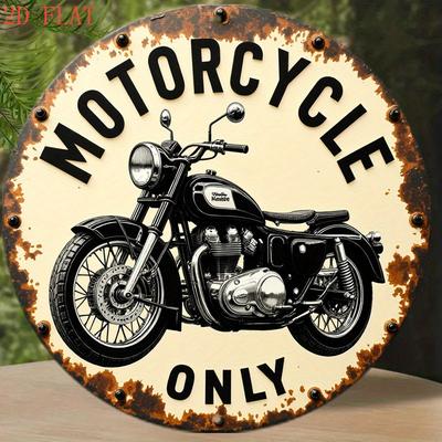 Pc Vintage Motorcycle Metal Wall Decor Retro Garage Sign with Motorcycle Beige Black Retro Design HeavyDuty Aluminum