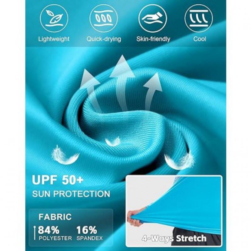 Mens UPF 50 Long Sleeve Rash Guard Paddleboarding Snorkeling Surfing Beach Sun Protection