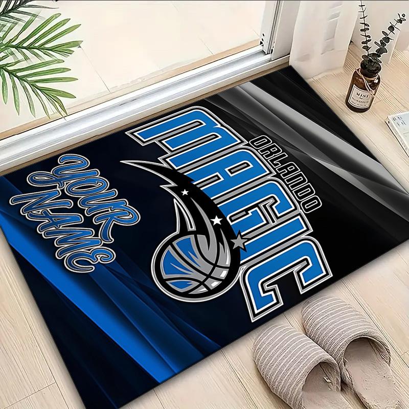 Custom Name Rug Orlando Basketball Area Rug Suitable for Indoor And Outdoor,Carpets for Homes, Offices,Living Rooms,Home Decor,Christmas Gift