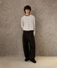 SIGNATURE One-Pleat Wide Cotton Pants [Black]