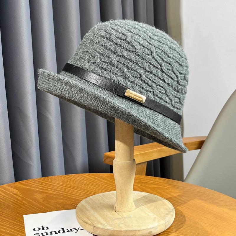 

Стиль шляпы Универсальный Теплый И Милый Однотонный Вязаный Элегантный Шляпы-рыбаки Gray