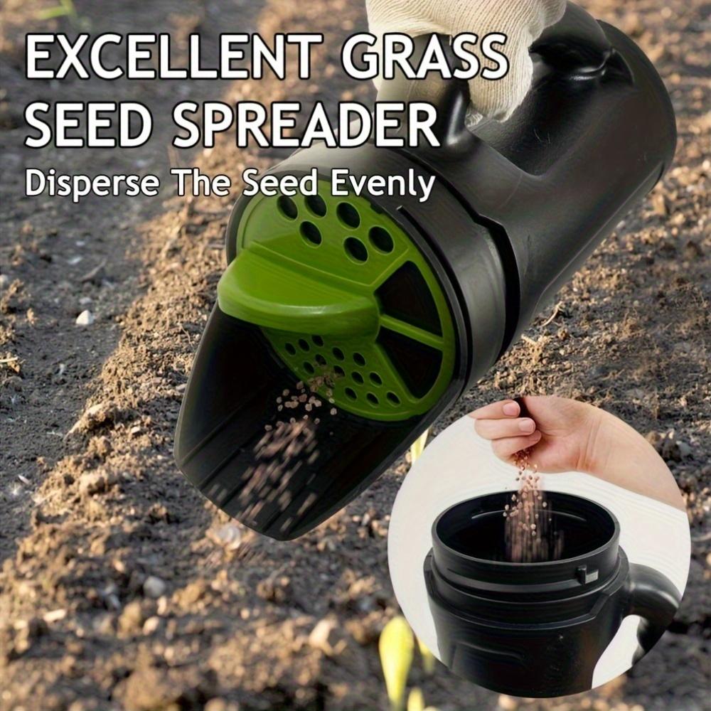 Spargisemi Portatile Robusto per Semi, Fertilizzanti e Terriccio Facili - Ugelli di Dimensioni Regolabili, Ideale per Uso Multiuso su Prato e Giardino