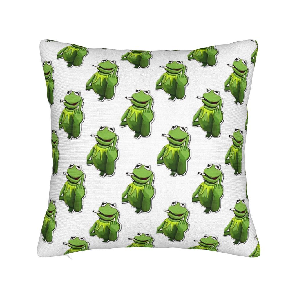 Kermit Square Pillow Case Polyester Decorative Pillow The Frog Meme Fashion Pillowcover Home Decor