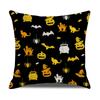 Pumpkin Head Linen Halloween Pillowcase Black Moon Cartoon Printed Sofa Cushion Pillowcase