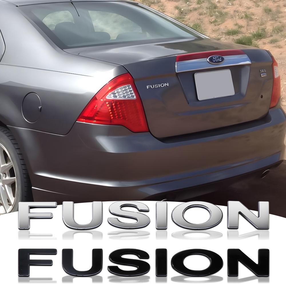 AAANX1 3D ABS Fusion Letters Car Body Rear Trunk Emblem Sticker For Ford Fusion Logo Focus MK2 MK4 Fiesta Ranger Mondeo Kuga ST Mustang