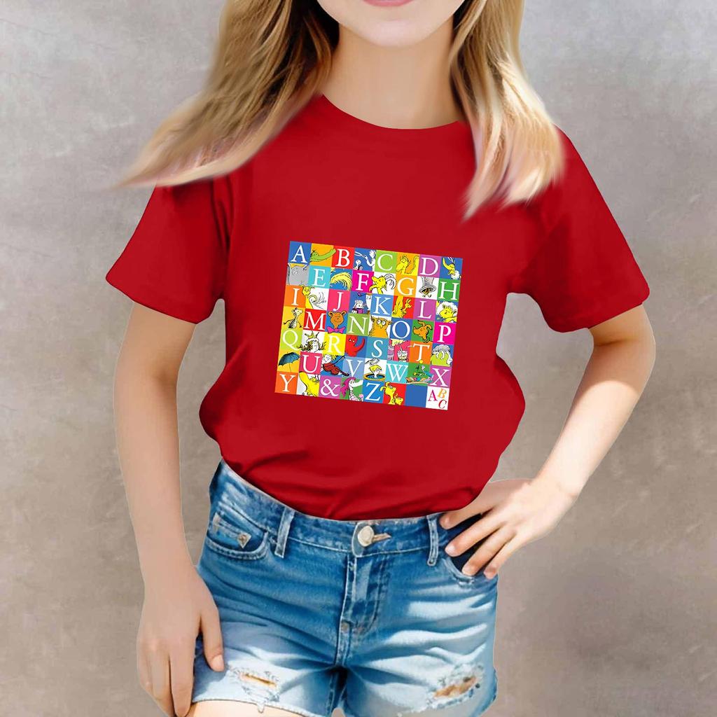 Trička pro batolata chlapce a dívky Dětské topy Dívčí tričko s krátkým rukávem s potiskem